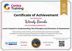 Level 3 Award in Understanding The Principles and Practices of Assessment