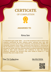 Breakthrough Leaders 2025 — Certificate of Completion