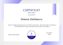 Diploma Universal Laws School - editia 1