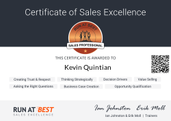 RUN AT BEST Sales Professional