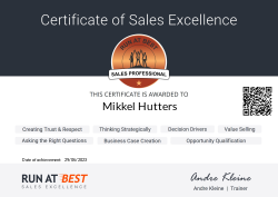 RUN AT BEST Sales Professional