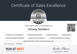 RUN AT BEST Sales Trainer