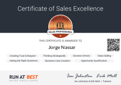 RUN AT BEST Sales Professional