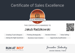 RUN AT BEST Sales Professional