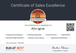 RUN AT BEST Sales Professional