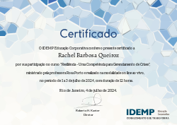 Resiliência – Uma Competência para Gerenciamento de Crises