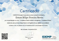 Compliance, Gestão de Riscos e Integridade - Compliance Officer