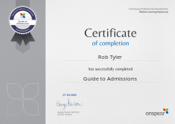 Guide to Admissions