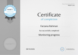 Monitoring progress