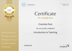 Introduction to Teaching