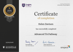 Advanced TA Pathway
