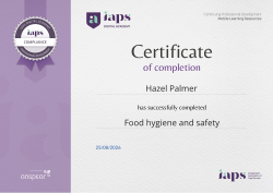 Food hygiene and safety