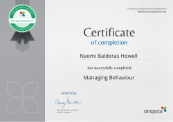 Managing Behaviour
