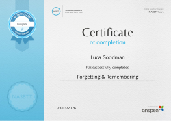 Forgetting & Remembering