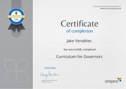 Curriculum for Governors
