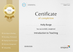 Introduction to Teaching