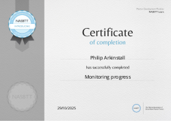 Monitoring progress