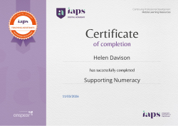 Supporting Numeracy