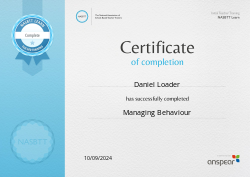 Managing Behaviour