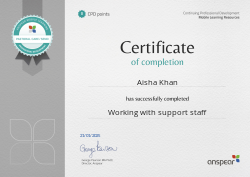 Working with support staff