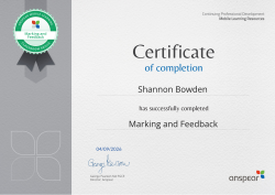 Marking and Feedback