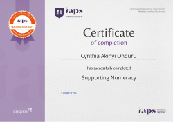 Supporting Numeracy