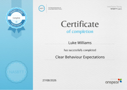 Clear Behaviour Expectations