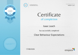 Clear Behaviour Expectations