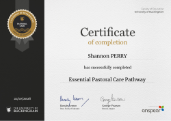 Essential Pastoral Care Pathway