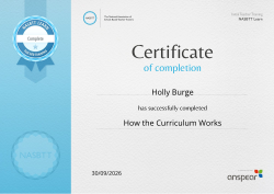How the Curriculum Works