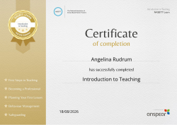 Introduction to Teaching