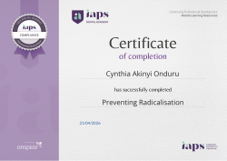 Preventing Radicalisation