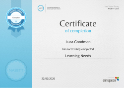 Learning Needs