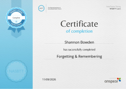 Forgetting & Remembering