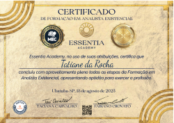 Certificação em Analista Existencial pela Essentia Academy