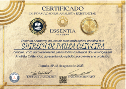 Certificação em Analista Existencial pela Essentia Academy