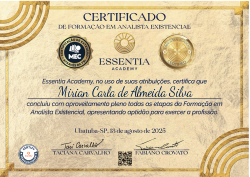 Certificação em Analista Existencial pela Essentia Academy