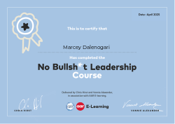 No Bullsh*t Leadership Course April 2025