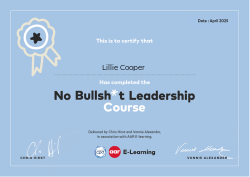 No Bullsh*t Leadership Course April 2025