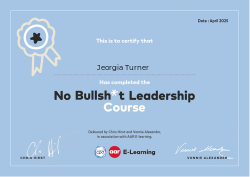 No Bullsh*t Leadership Course April 2025