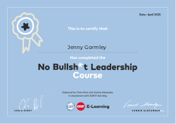 No Bullsh*t Leadership Course April 2025