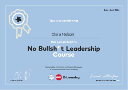 No Bullsh*t Leadership Course April 2024