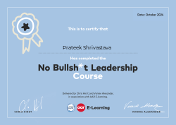 No Bullsh*t Leadership Course October 2024