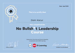 No Bullsh*t Leadership Course April 2025