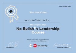 No Bullsh*t Leadership Course October 2024