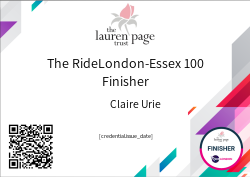 Ride London Essex 100 Finisher