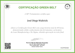 CERTIFICAÇÃO GREEN BELT