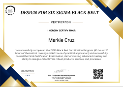 DFSS BLACK BELT CERTIFICATION