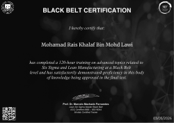 BLACK BELT CERTIFICATION