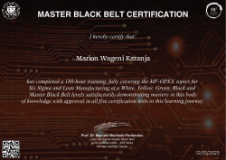 MASTER BLACK BELT CERTIFICATION